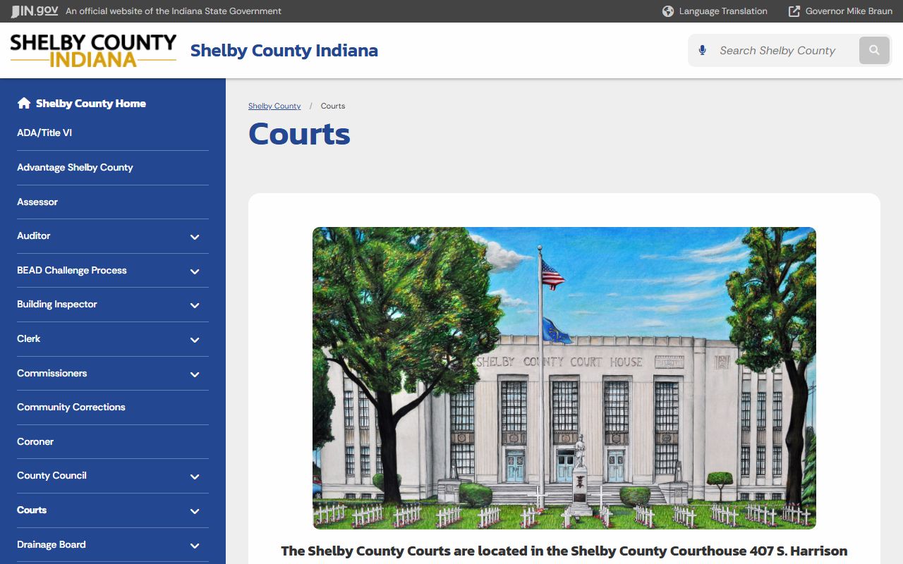 Shelby County court records county courts landing page