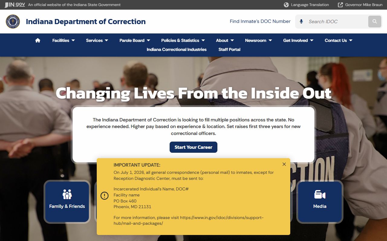 Shelby County inmate records Indiana Department of Correction homepage