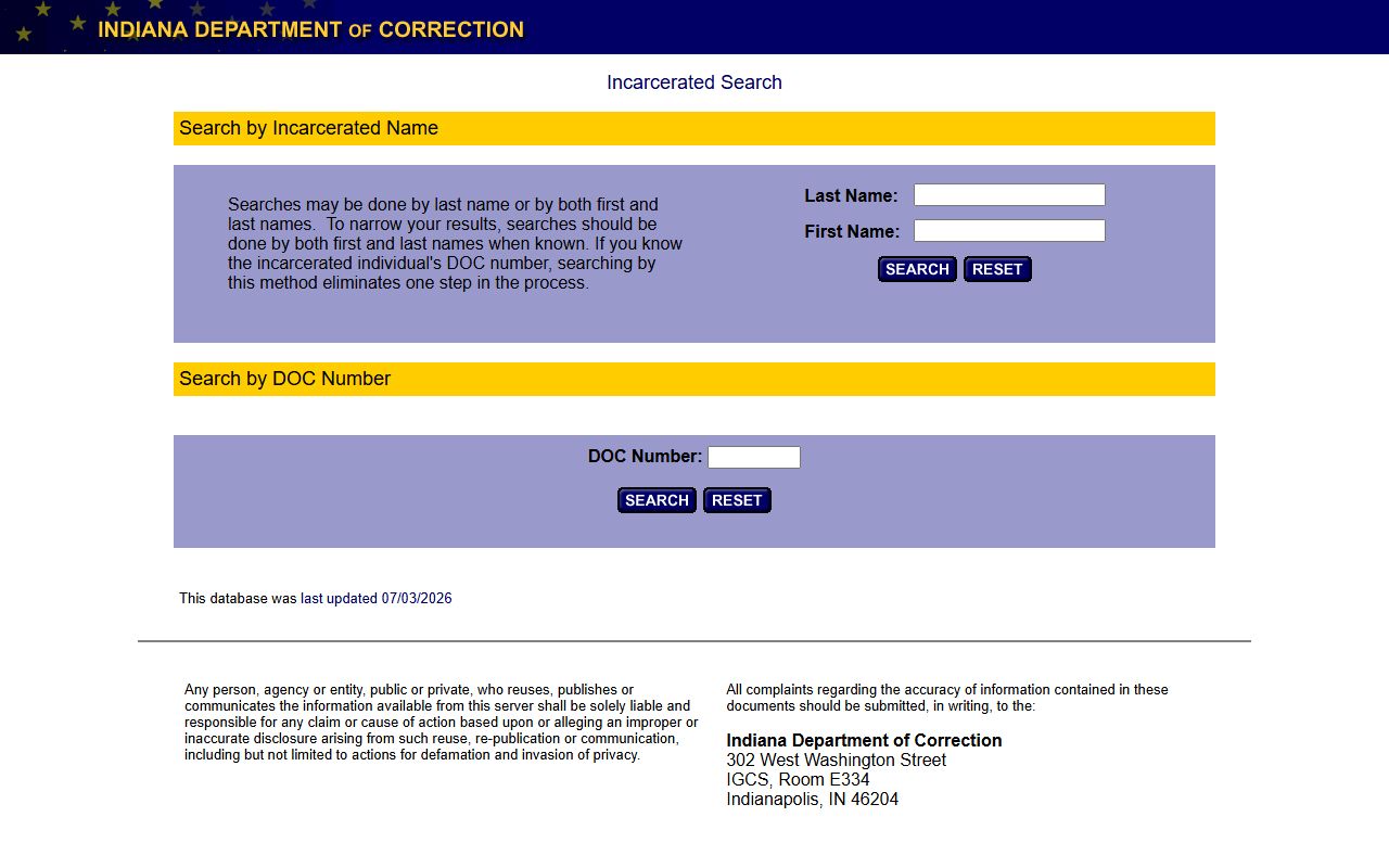 Shelby County inmate records IDOC incarcerated person locator